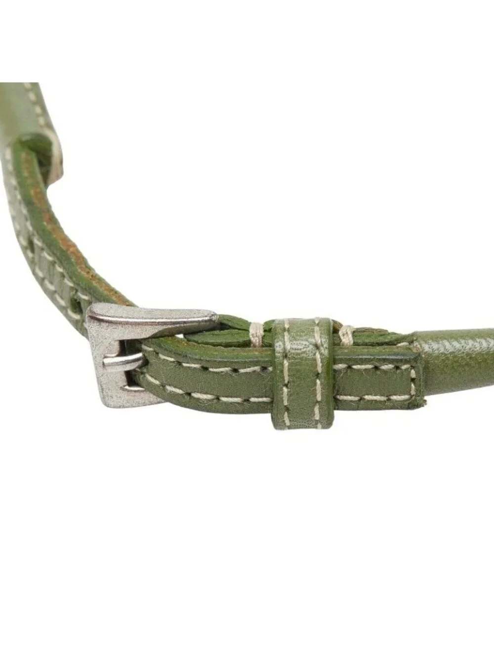 Prada Flower Motif Choker Necklace Bracelet Purple Ivory Green Leather